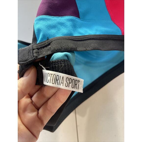 Victoria Secret Sport Bra 30 C Padded No Wire High Support Racer Back Purple - Picture 5 of 5